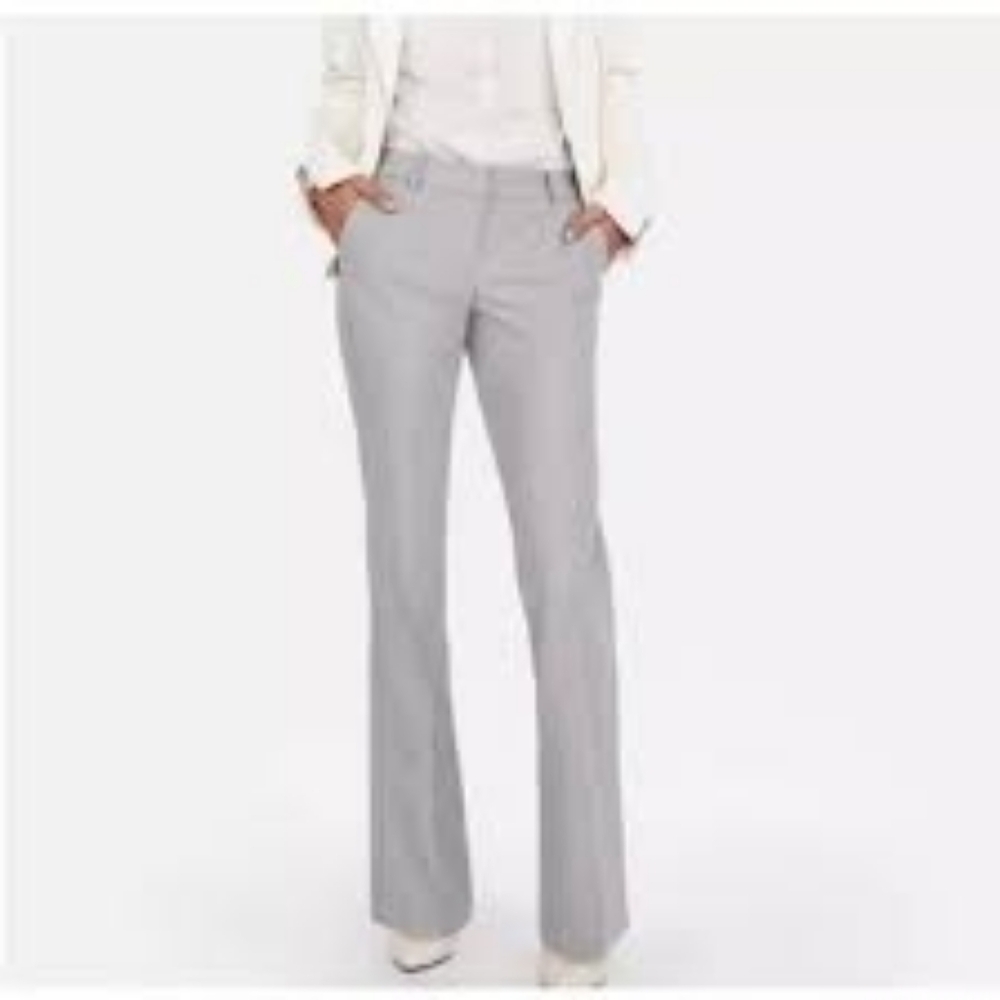 Express Woman's Light Gray Trousers - Barley Boot Low Rise